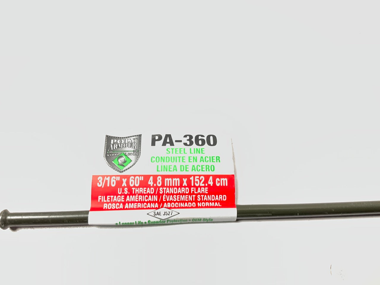 (10) AGS PA360 3/16''x60'' Brake Lines, Steel, Polyvinyl Fluoride PVF 3/8'' Fitting