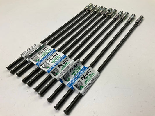 (10) AGS PA-412 PVF Coated Steel Brake Line: 12'' Long, 1/4'' Diameter, Universal