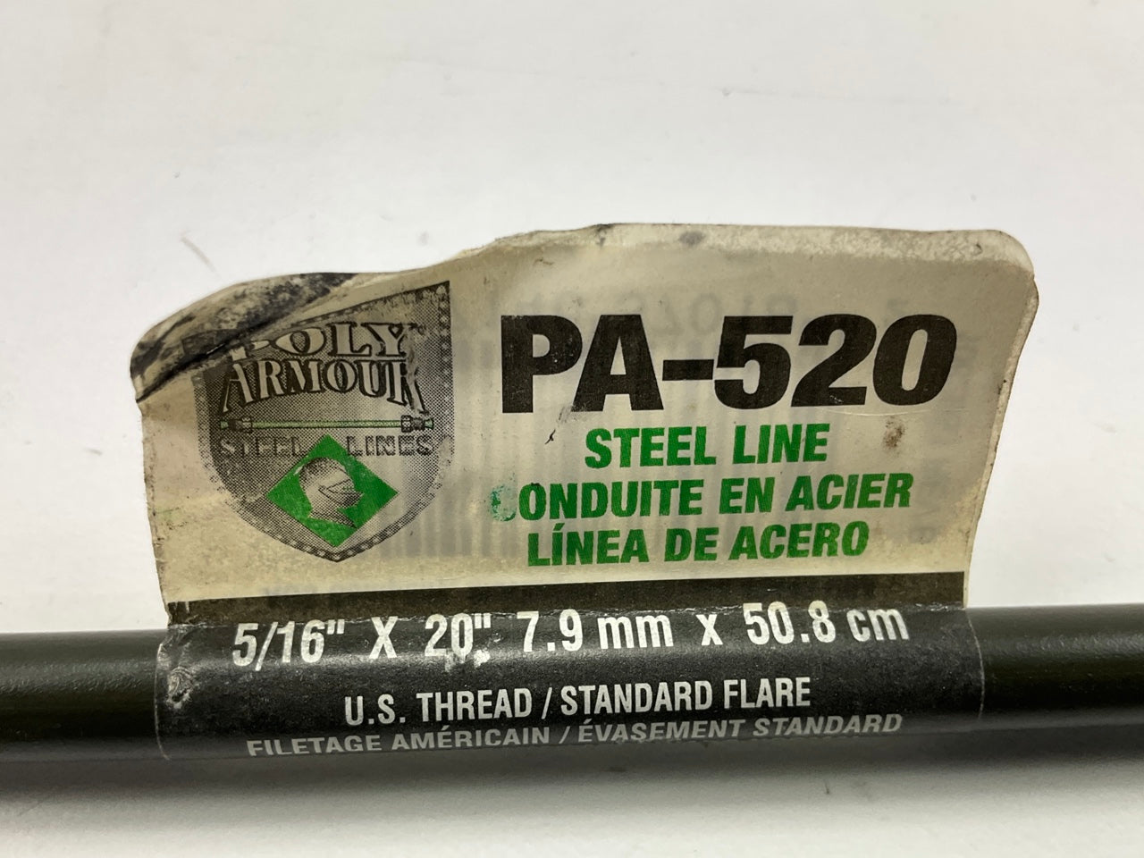 (5) AGS PA-520 PVF Coated Steel Brake Line: 20'' Long, 5/16'' Diameter, Universal