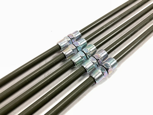 (5) AGS PA-551 PVF Coated Steel Brake Lines 5/16'' X 51'', US 1/2-20 Inch Fittings
