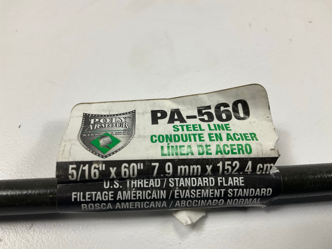 (3) AGS PA560 PVF Coated Steel Brake Lines 60'' Long, 5/16'' Diameter, 1/2'' Thread