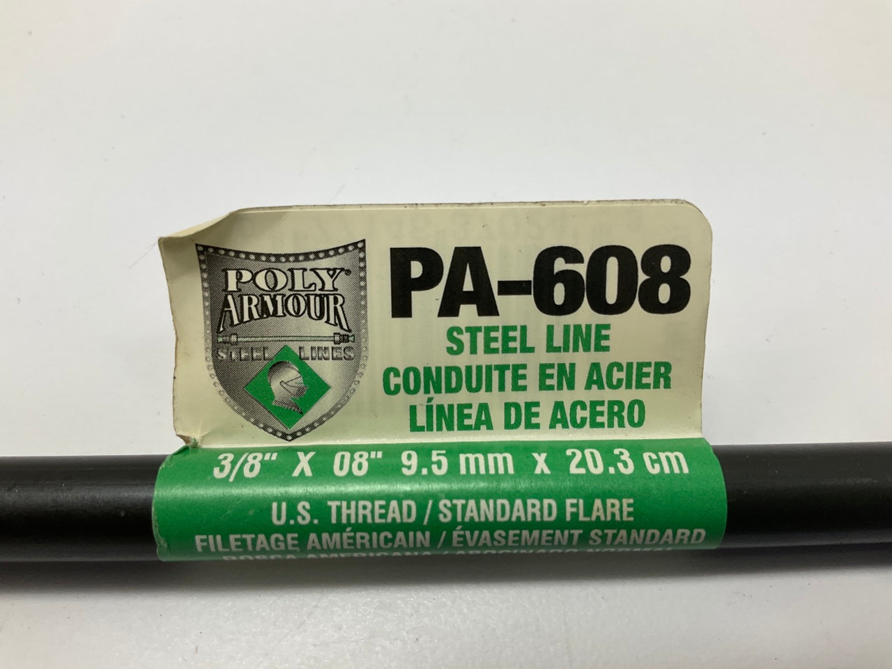 (5) AGS PA-608 PVF Coated Steel Brake Line: 8'' Long, 3/8'' Diameter, Universal