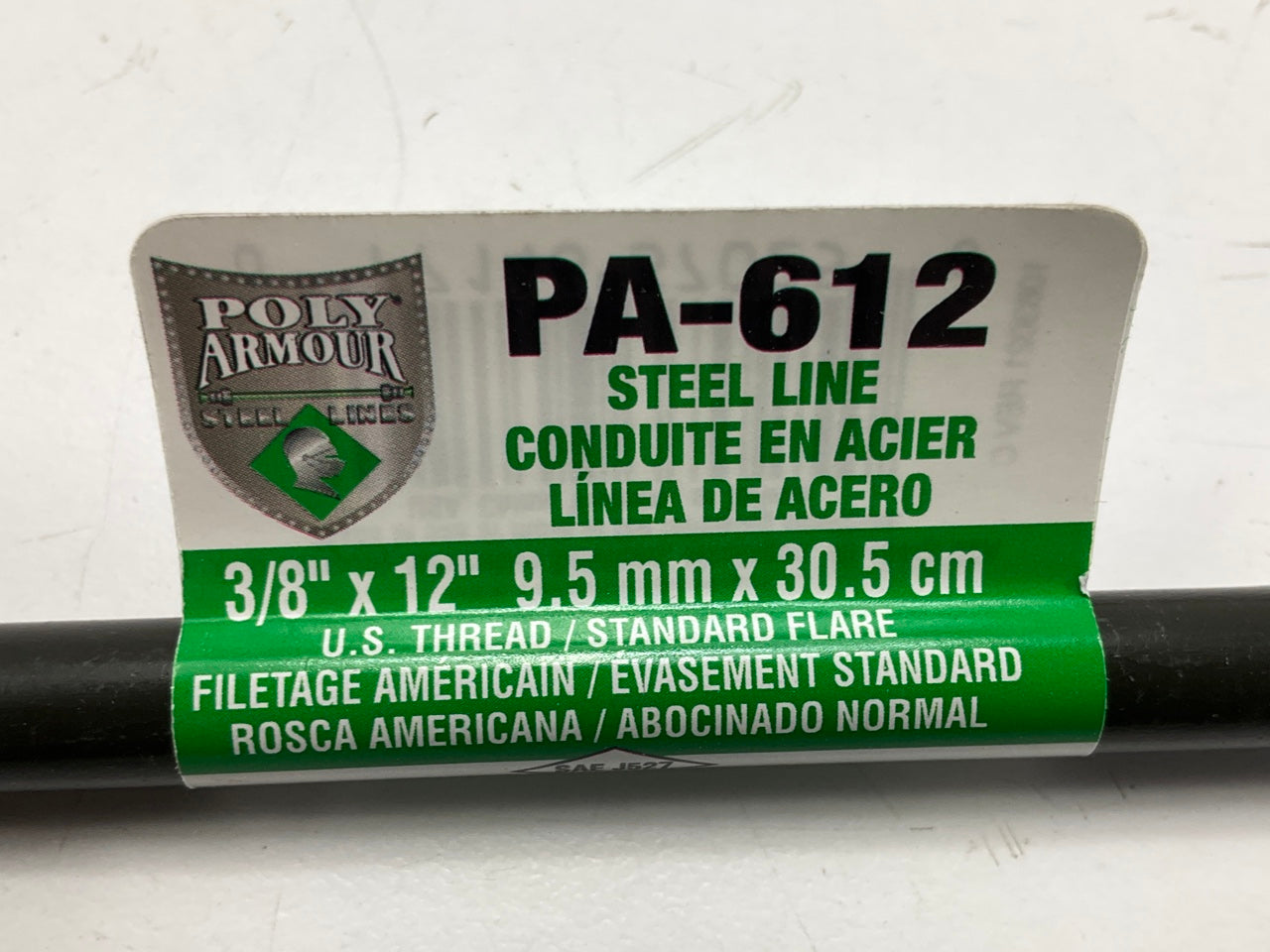 (4) AGS Poly-Armour PA612 Domestic PVF Steel Brake Line 3/8'' X 12''