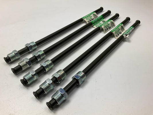 (5) AGS Poly-Armour PA612 Domestic PVF Steel Brake Line 3/8''x12'', 5/8-18 Threads