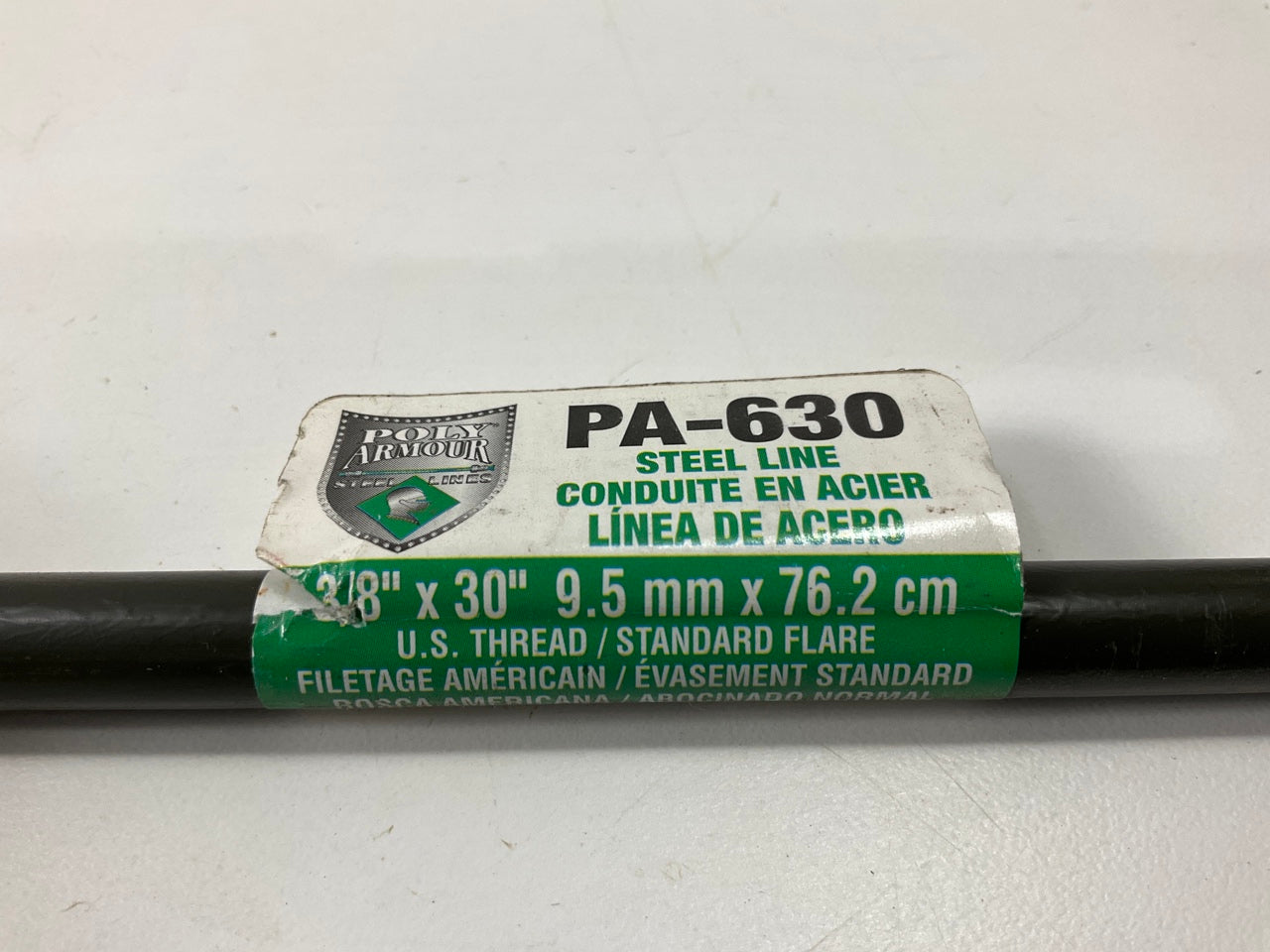 (5) AGS PA-630 PVF Coated Steel Brake Line: 30'' Long, 3/8'' Diameter, Universal