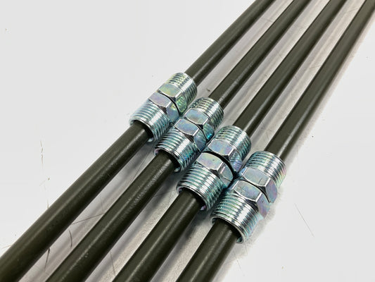 (4) AGS PA-640 PVF Steel Brake Lines, 3/8'' X 40'', 5/8-18'' US Thread Fittings