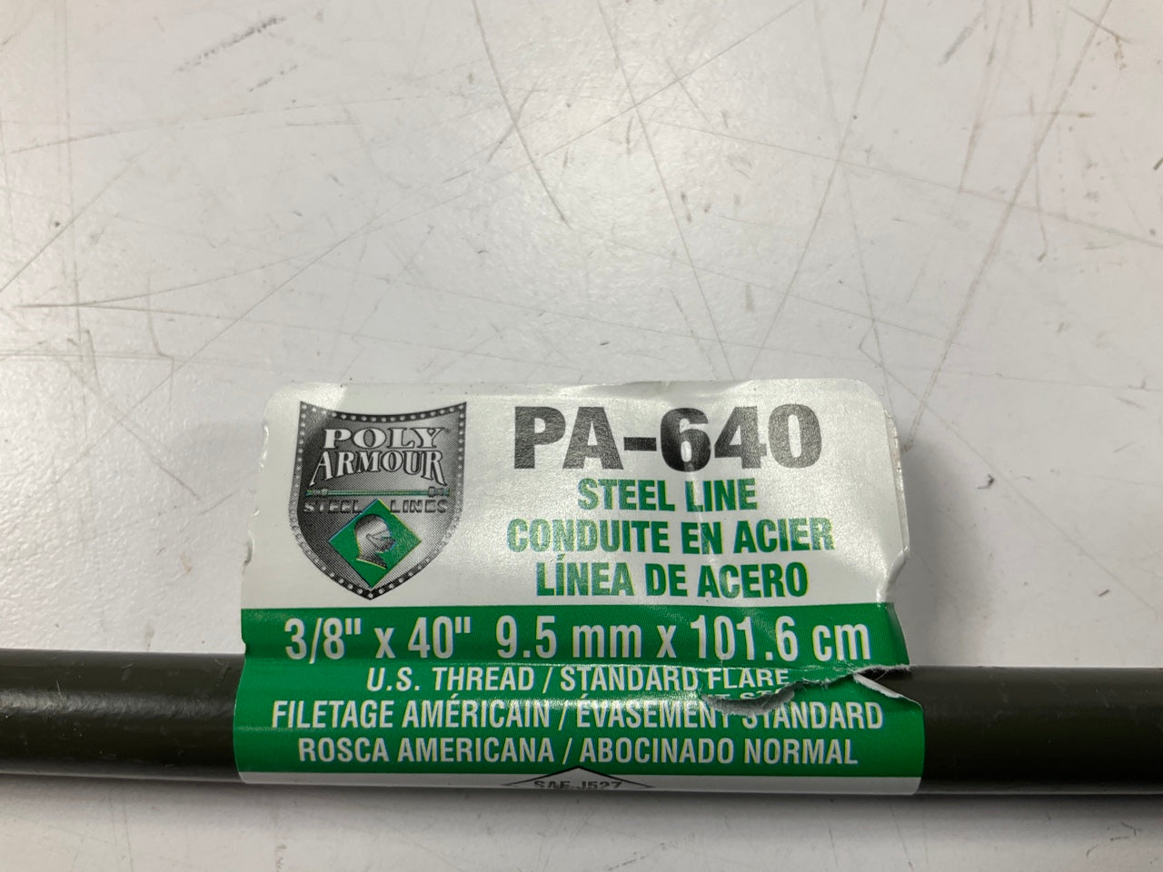 (4) AGS PA-640 PVF Steel Brake Lines, 3/8'' X 40'', 5/8-18'' US Thread Fittings