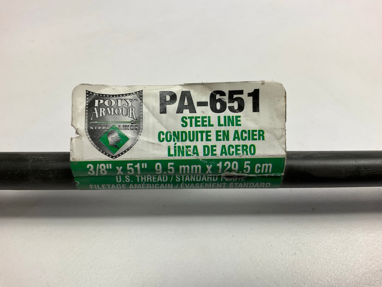 (5) AGS PA-651 PVF Coated Steel Brake Line: 51'' Long, 3/8'' Diameter, Universal