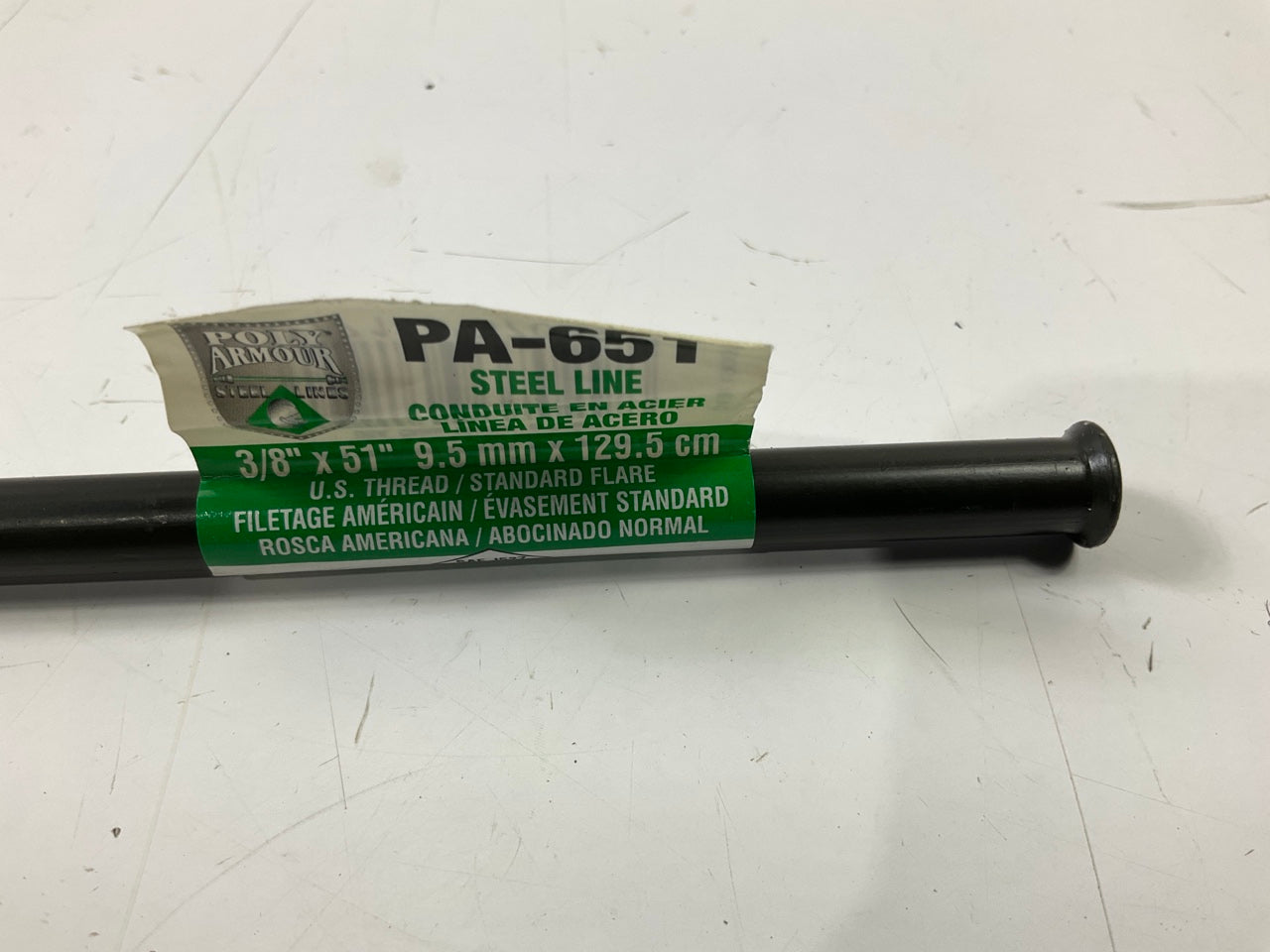 AGS PA-651 PVF Coated Steel Brake Line: 51'' Long, 3/8'' Diameter, Universal