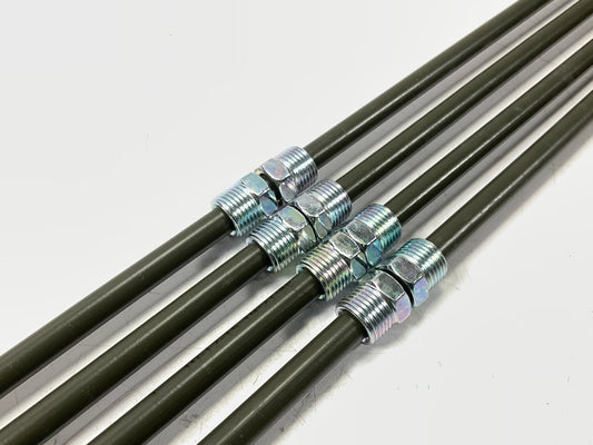 (4) AGS PA-660 PVF Coated Steel Brake Line: 60'' Long, 3/8'' Diameter, Universal