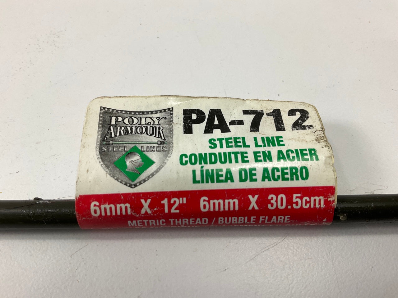 (5) AGS PA-712 PVF Coated Steel Brake Line: 12'' Long, 6mm Diameter, Universal