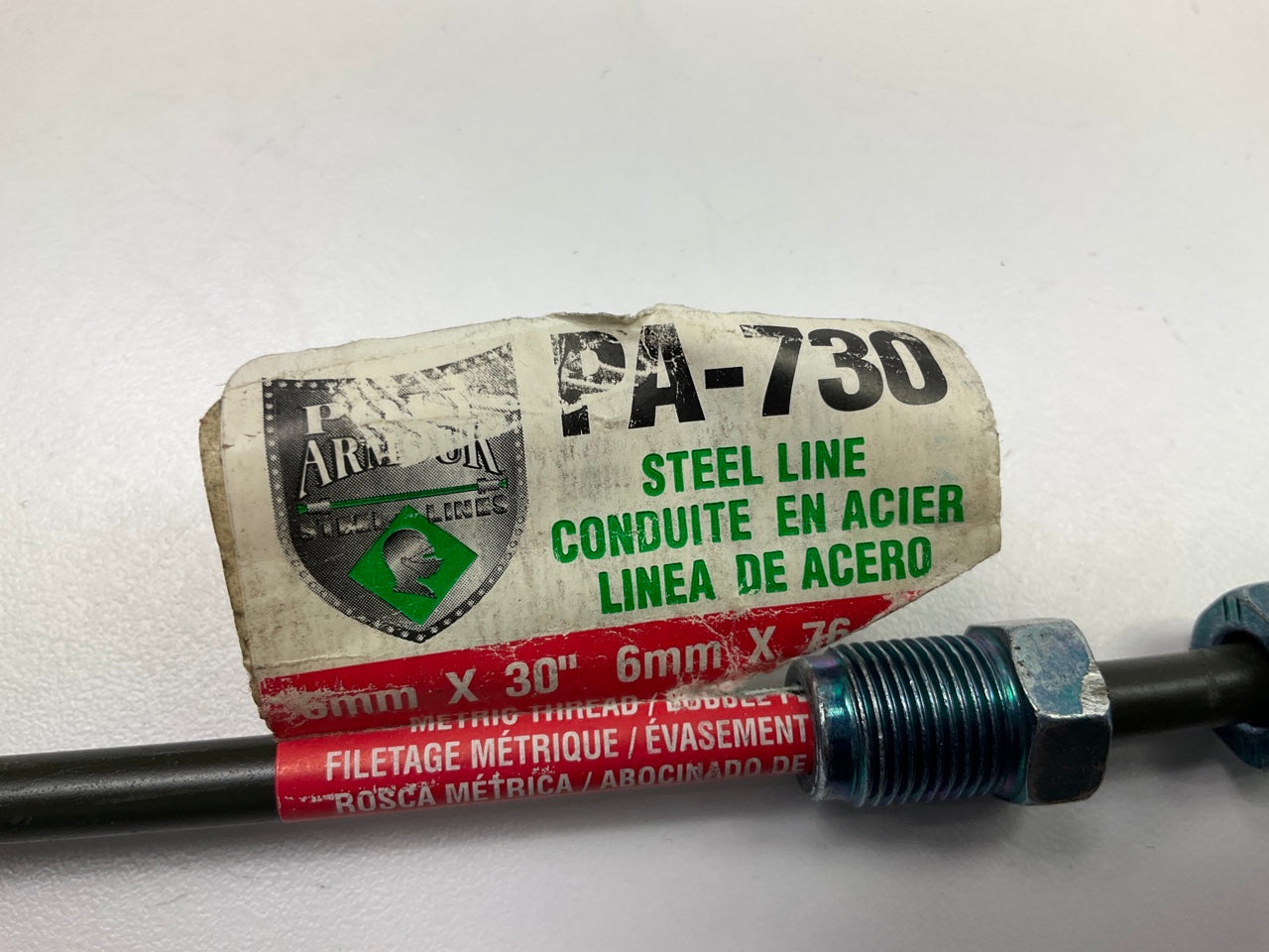 AGS PA-730 PVF Coated Steel Brake Line, 30'' Long, 6mm Diameter, Universal Fit