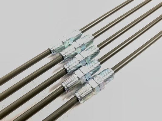 (5) AGS PA-740 Poly-Armour PVF Steel Brake Lines 6mm X 40'', M12x1mm Threads