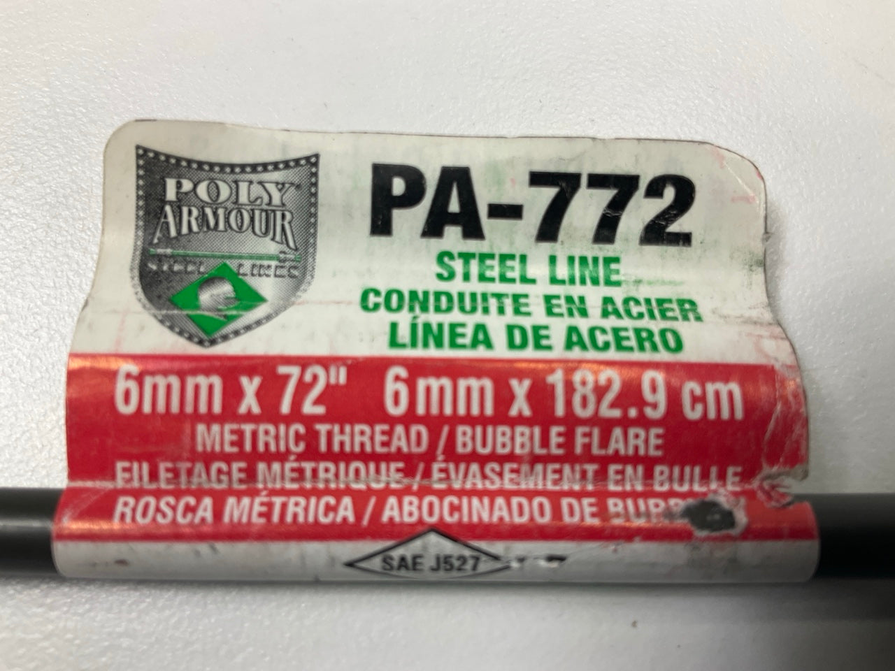 (4) AGS PA-772 PVF Coated Steel Brake Line: 72'' Long, 6mm Diameter, Universal