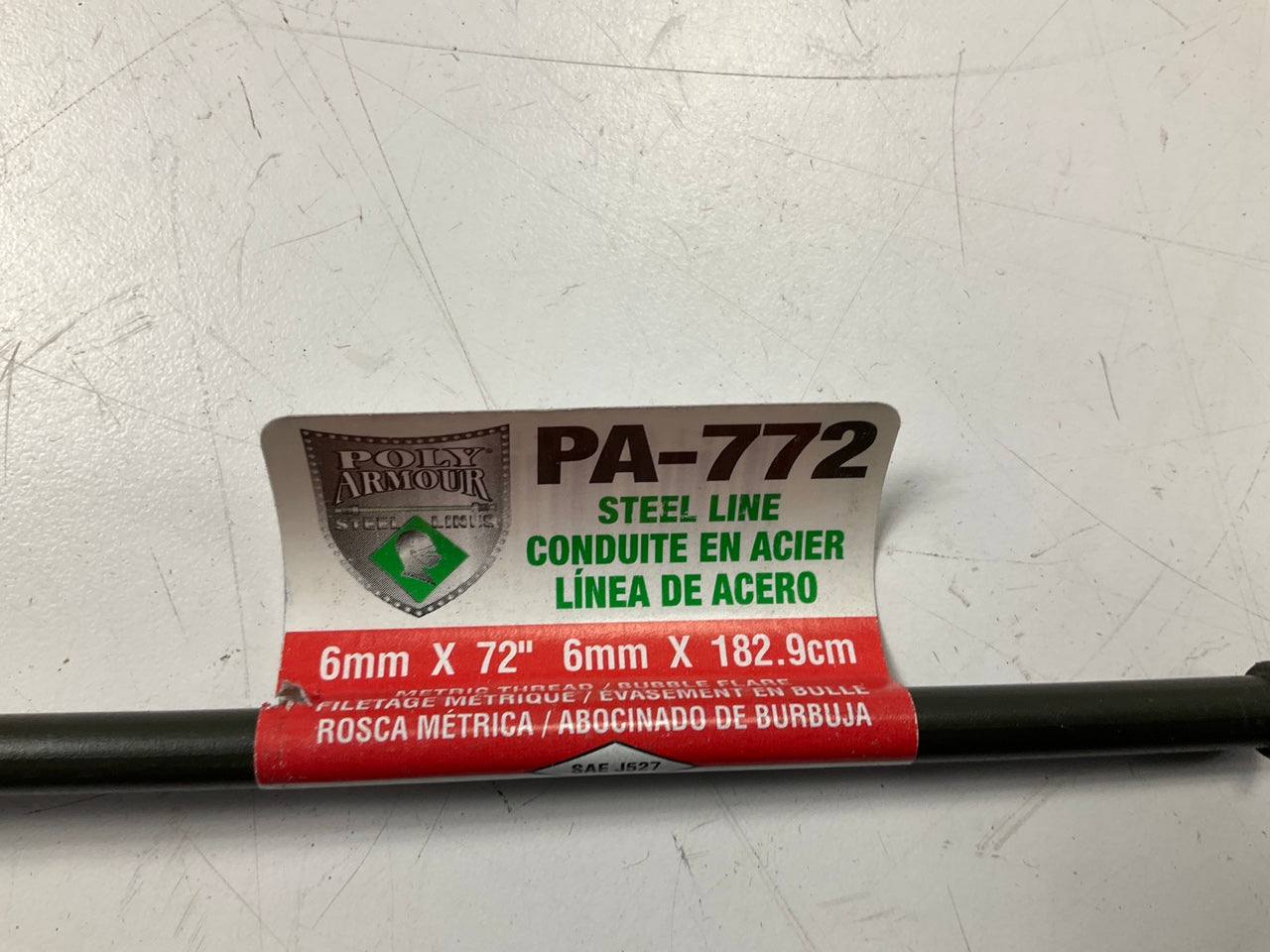(5) AGS PA-772 PVF Coated Steel Brake Line: 72'' Long, 6mm Diameter, Universal