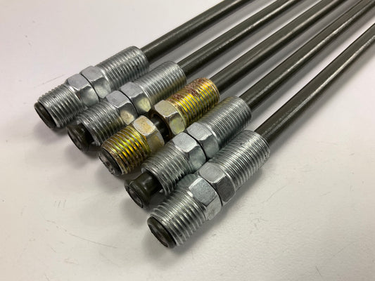 (5) AGS PA430 PVF Coated Steel Brake Lines: 30'' Long, 1/4'', 7/16'' Fittings