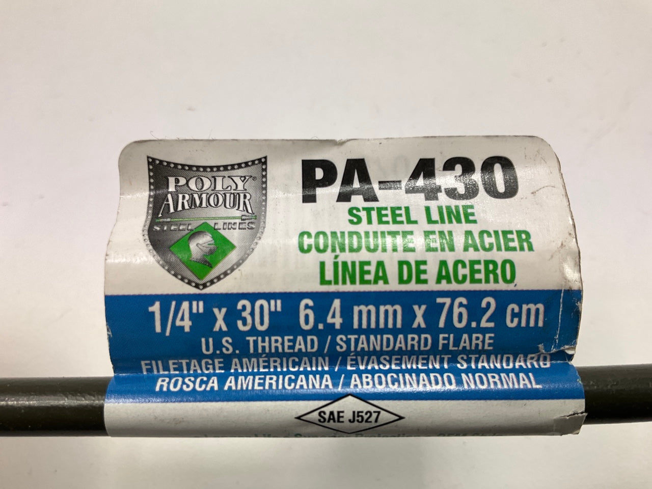 (5) AGS PA430 PVF Coated Steel Brake Lines: 30'' Long, 1/4'', 7/16'' Fittings
