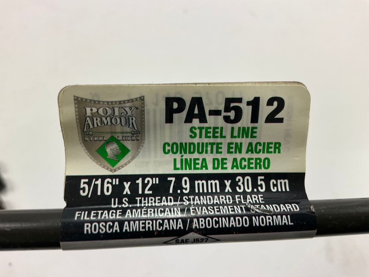 (5) AGS PA512 PVF Coated Steel Brake Line: 12'' Long, 5/16'' Diameter, Universal
