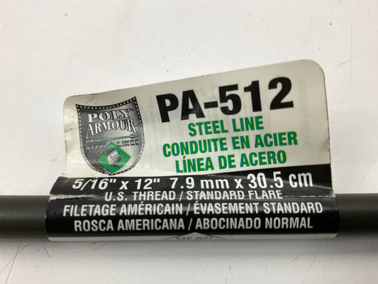 AGS PA512 PVF Coated Steel Brake Line: 12'' Long, 5/16'' Diameter, Universal