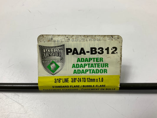 (2) AGS PAA-B312 Brake Line Adapter, 3/16'' X 8'', (3/8''-24 Inv. X M12x1.0 Bubble)