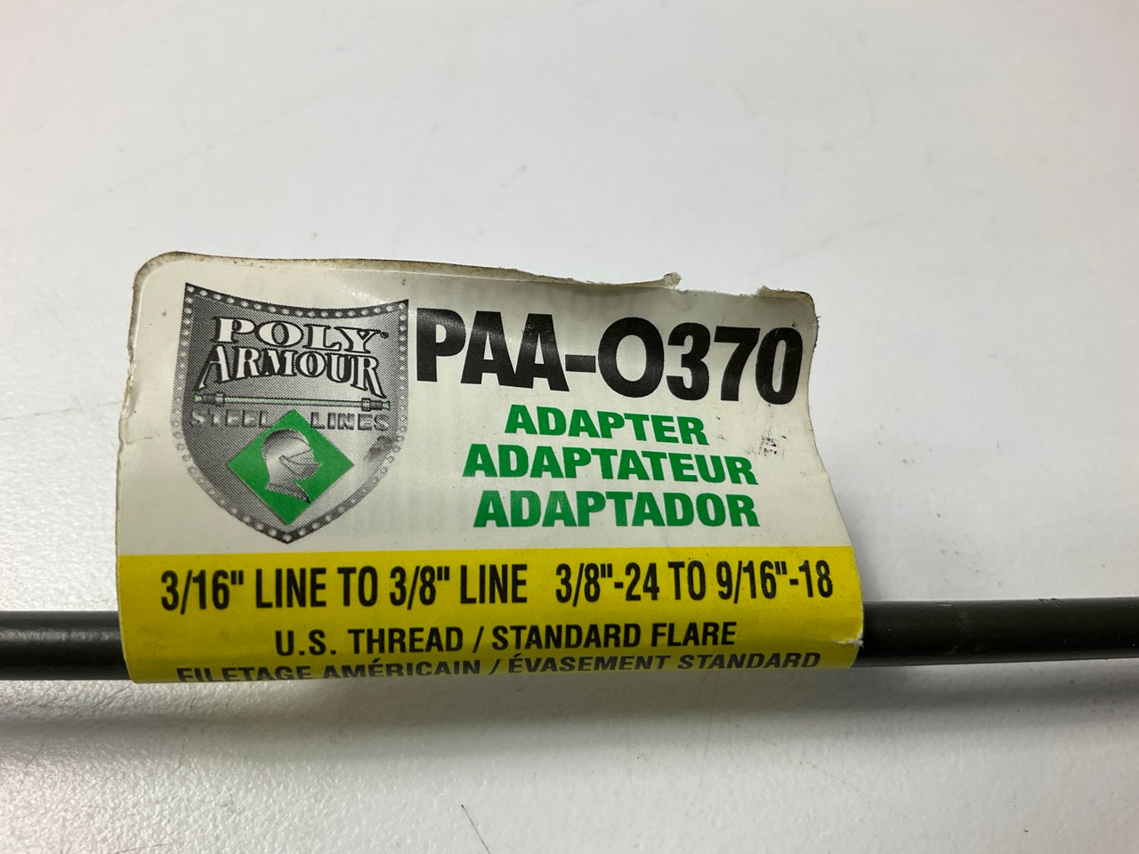 (10) AGS PAA-O370 PVF Brake Line Adapter, 3/16'' X 8 (3/8''-24 X 9/16''-18 Inverted