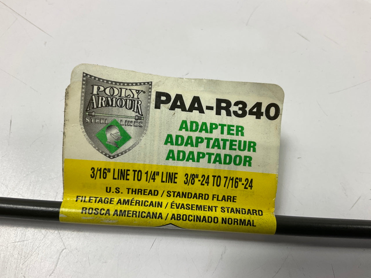 (2) AGS PAA-R340 PVF Brake Line Adapter, 3/16'' X 8, (3/8''-24 X 7/16''-24 Inv.)