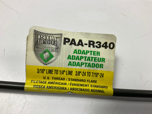 (2) AGS PAA-R340 PVF Brake Line Adapter, 3/16'' X 8, (3/8''-24 X 7/16''-24 Inv.)