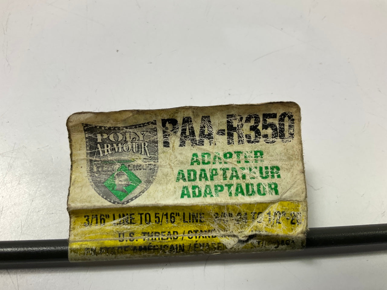 AGS PAA-R350 PVF Steel Brake Line Adapter, 3/16'' X 8, 3/8''-24 X 1/2''-20 Inverted