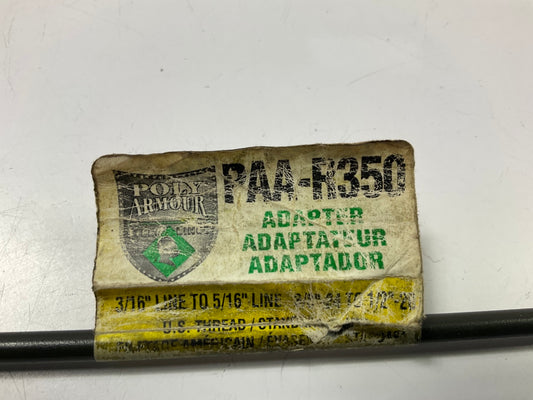AGS PAA-R350 PVF Steel Brake Line Adapter, 3/16'' X 8, 3/8''-24 X 1/2''-20 Inverted
