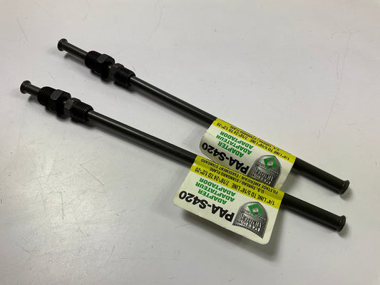 (2) AGS PAA-S420 PVF Steel Brake Line Adapter, 1/4'' X 8, 7/16''-24 X 1/2''-20 Inv