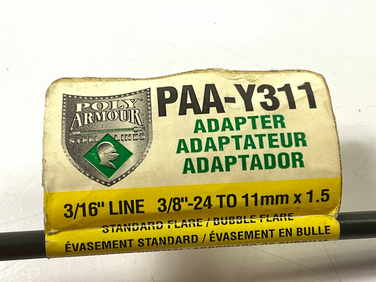 AGS PAA-Y311 PVF Brake Line Adapter, 3/16'' X 8 (3/8''-24 Inverted) M11x1.5 Bubble