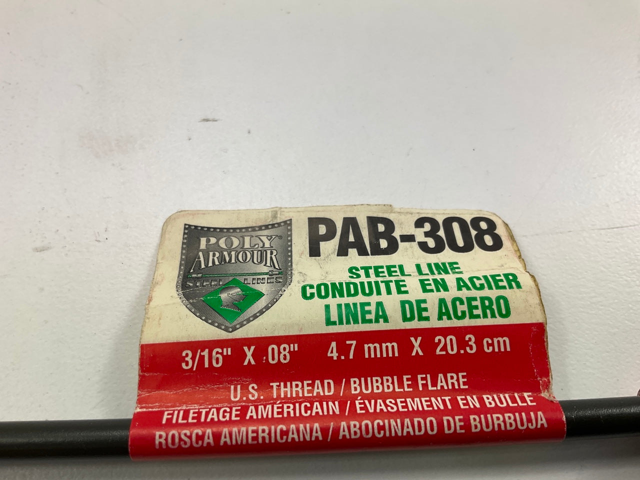 (5) AGS PAB-308 PVF Coated Steel Brake Line: 8'' Long, 3/16'' Diameter, Universal