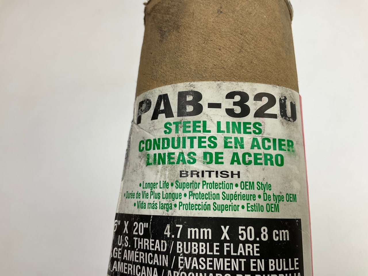 (5) AGS PAB-320 PVF Coated Steel Brake Line, 20'' Long, 3/16'' Diameter, Universal