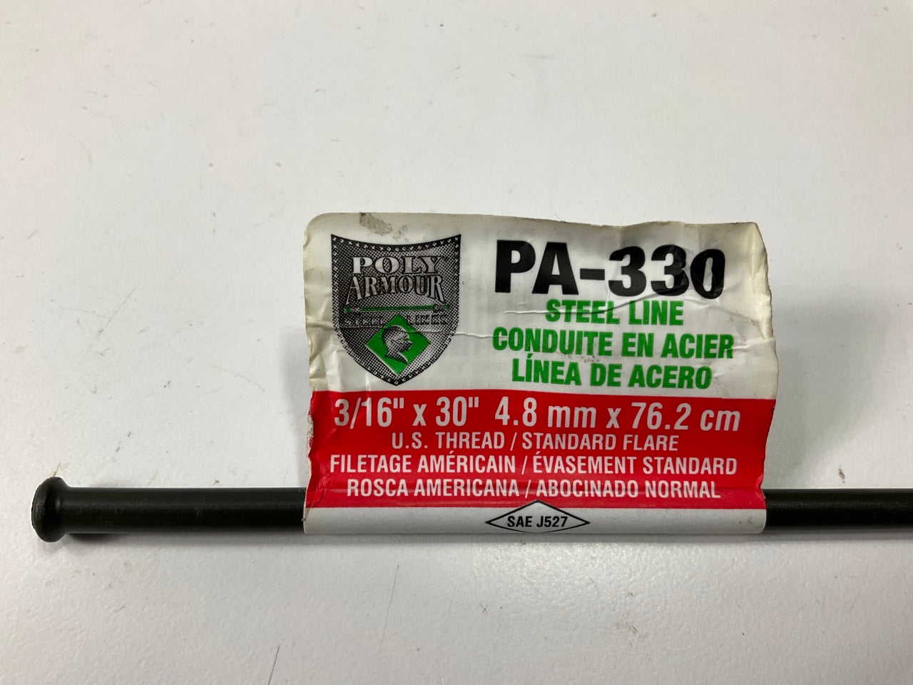 (10) AGS PAB-330 Coated Steel Brake Line: 30'' Long, 3/16'' ID, 3/8 - 24'' Thread