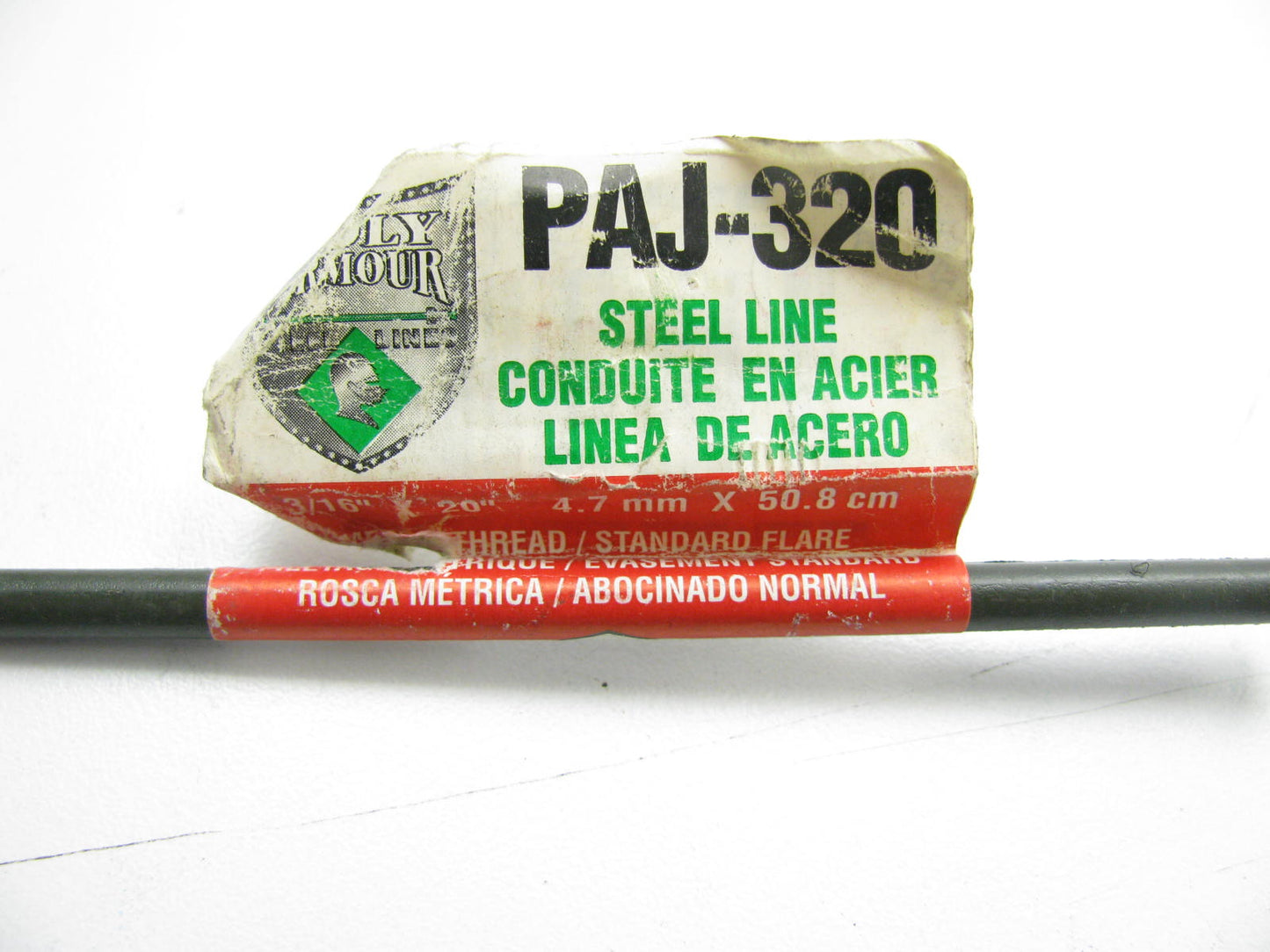 AGS PAJ-320 PVF Coated Steel Brake Line: 20'' Long, 3/16'' Diameter, Universal