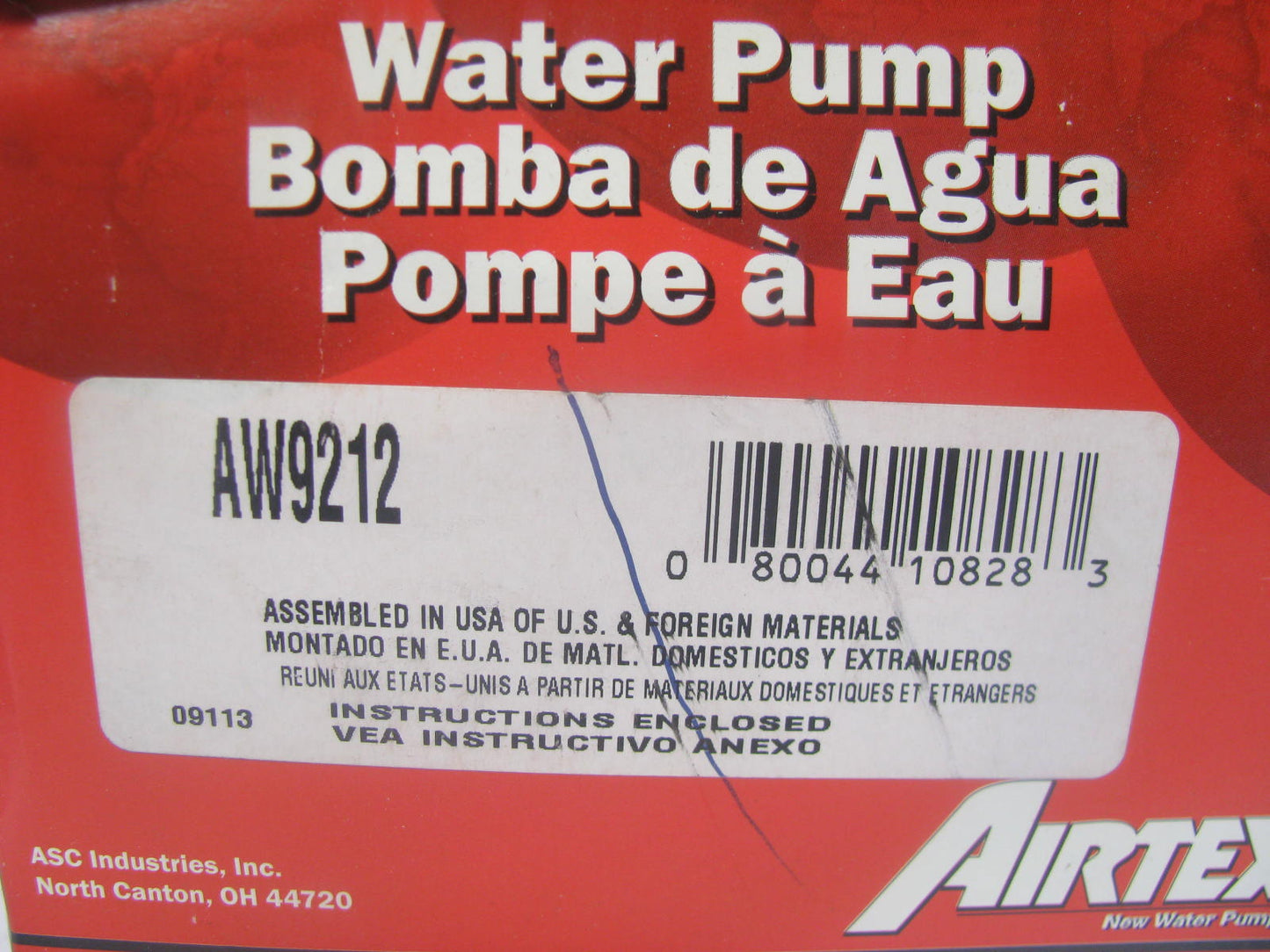 Airtex AW9212 Engine Water Pump For 1989-1998 Chrysler Mitsubishi 1.8L 2.0L-L4