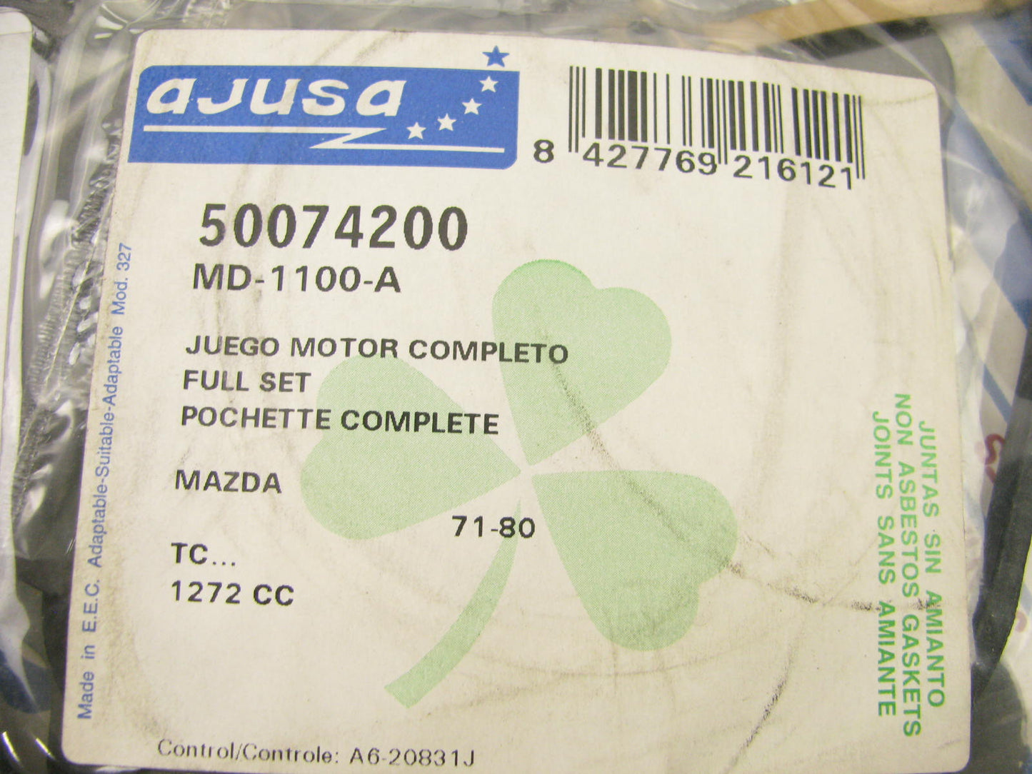 Ajusa 50074200 Full Engine Rebuild Gasket Set - 1976-1977 Mazda Mizer, 1977 GLC