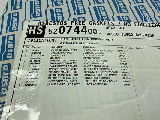 Ajusa HS52074400 Cylinder Head Gasket Set For 1989-90 Colt, 1990-94 Laser 1.8L