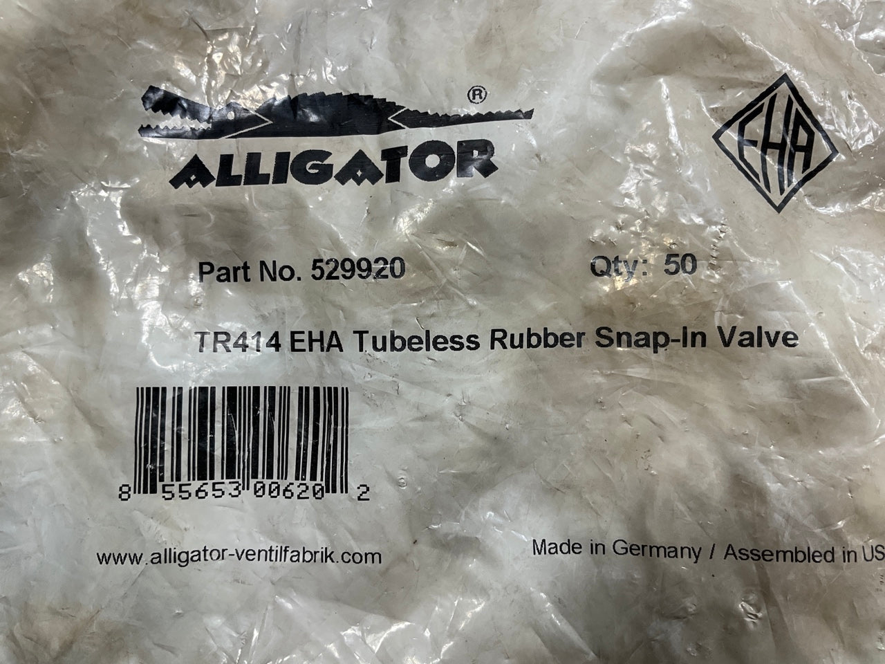 (50) Alligator 529920 Valve Core TR414 Snap-in Rubber Valves