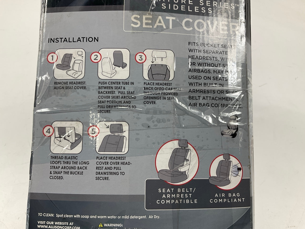 (2) Allison 67-6918BLK UNIVERSAL BLACK Signature Series Sideless Seat Cover