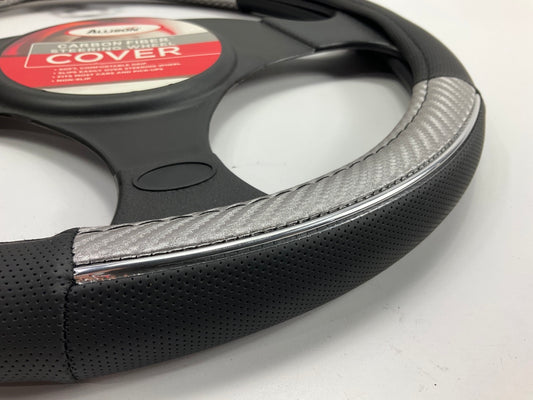 Allison 95-0667 Black & Carbon Fiber Design Steering Wheel Cover, Universal