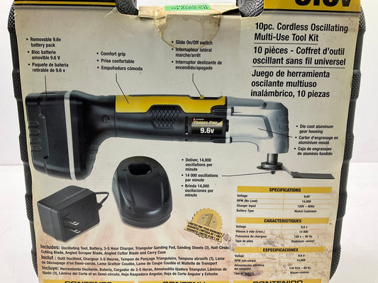 Alltrade 836861 9.6-volt Cordless Oscillating Tool Kit, 10-Piece