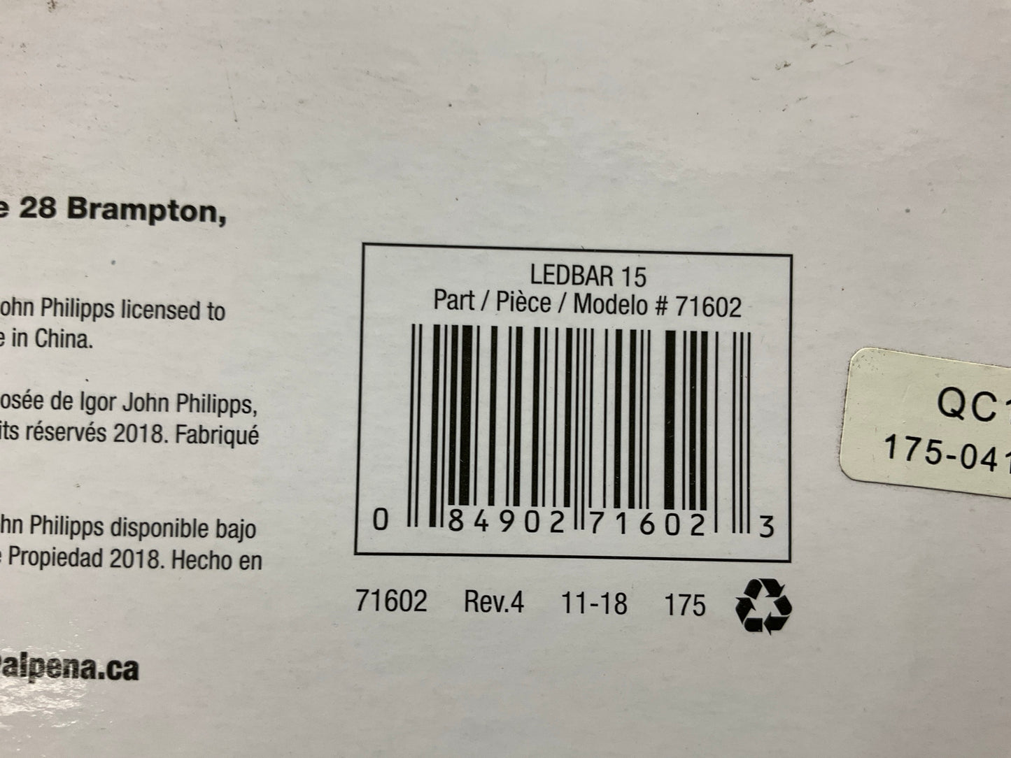 Alpena 71602 15'' Off Road Auxiliary Light LED Bar