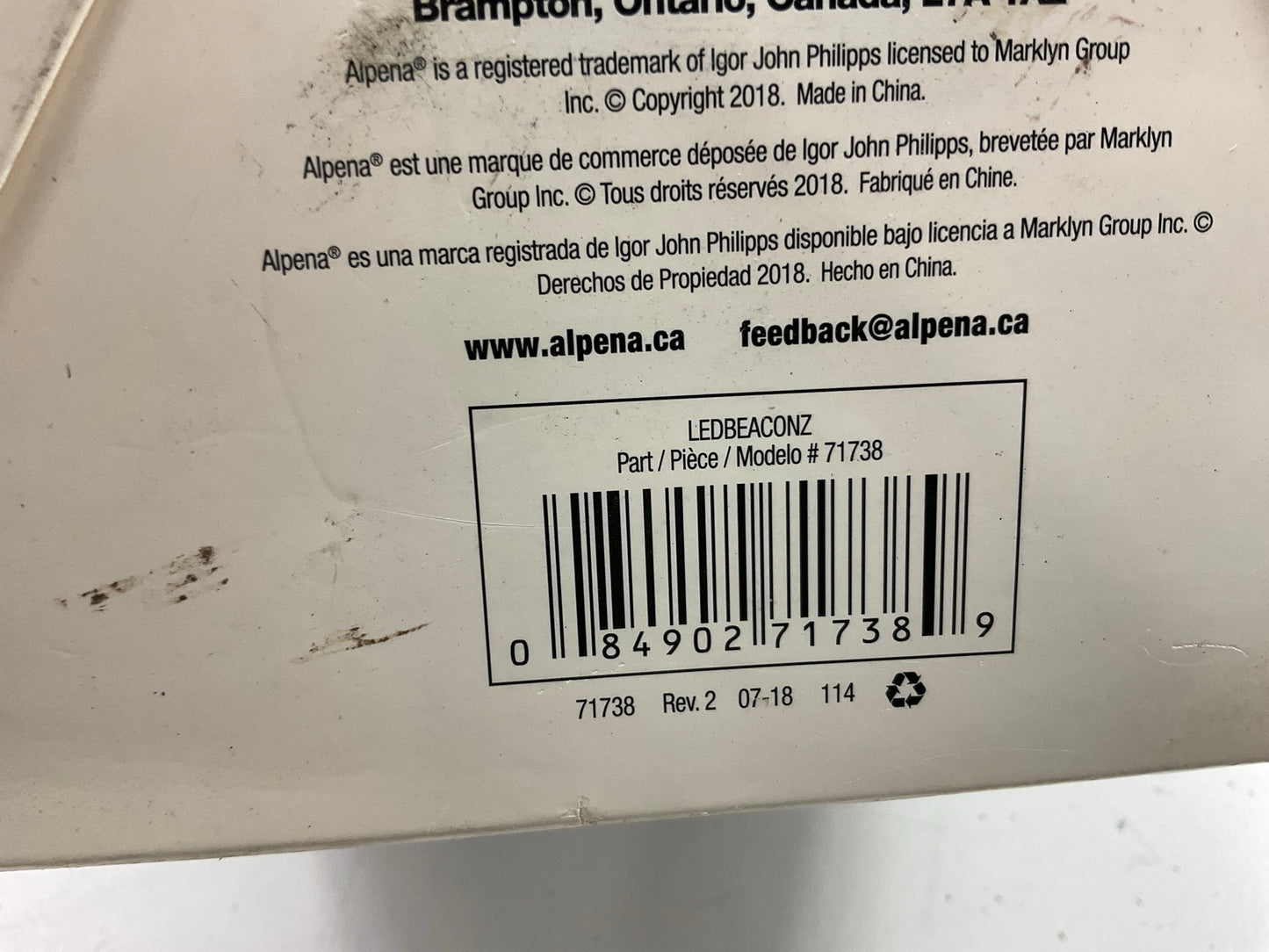 OPEN BOX - Alpena 71738 12V LED Magnetic Mount Strobe Safety Beacon Light Lamp