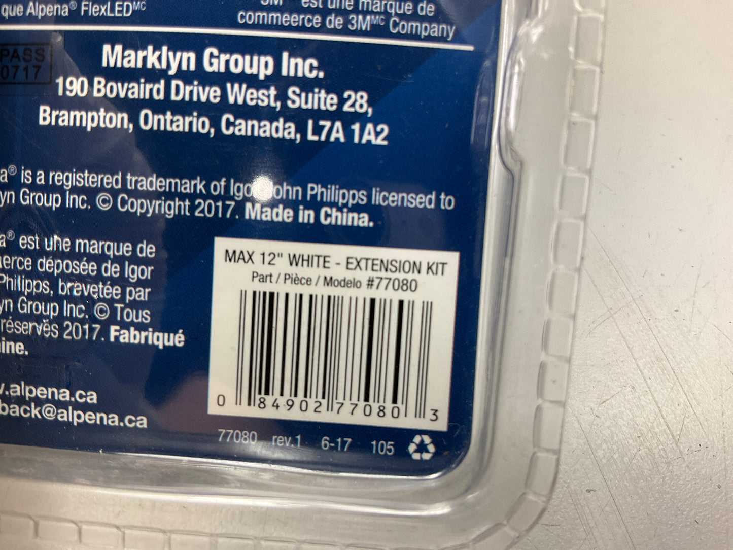 Alpena 77080 Max EZlink White 12'' Extension LED Strip (12-inch Extension Strip)