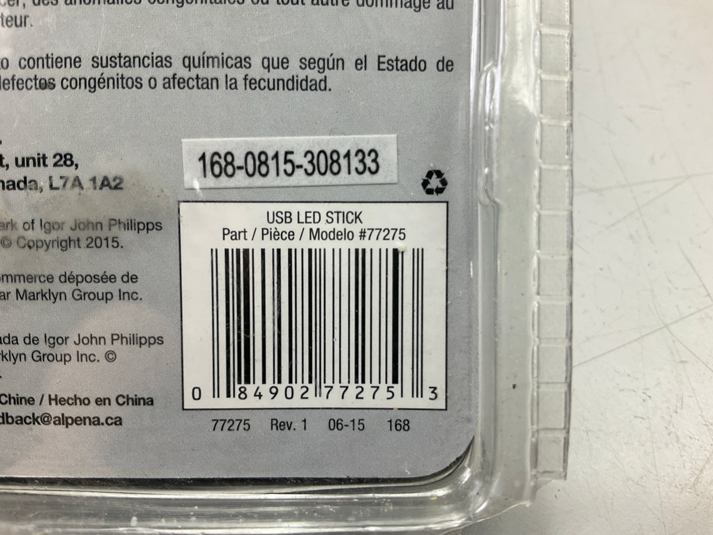 Alpena 77275 USB LED Stick USB Powered Accent And Utility Light Lamp