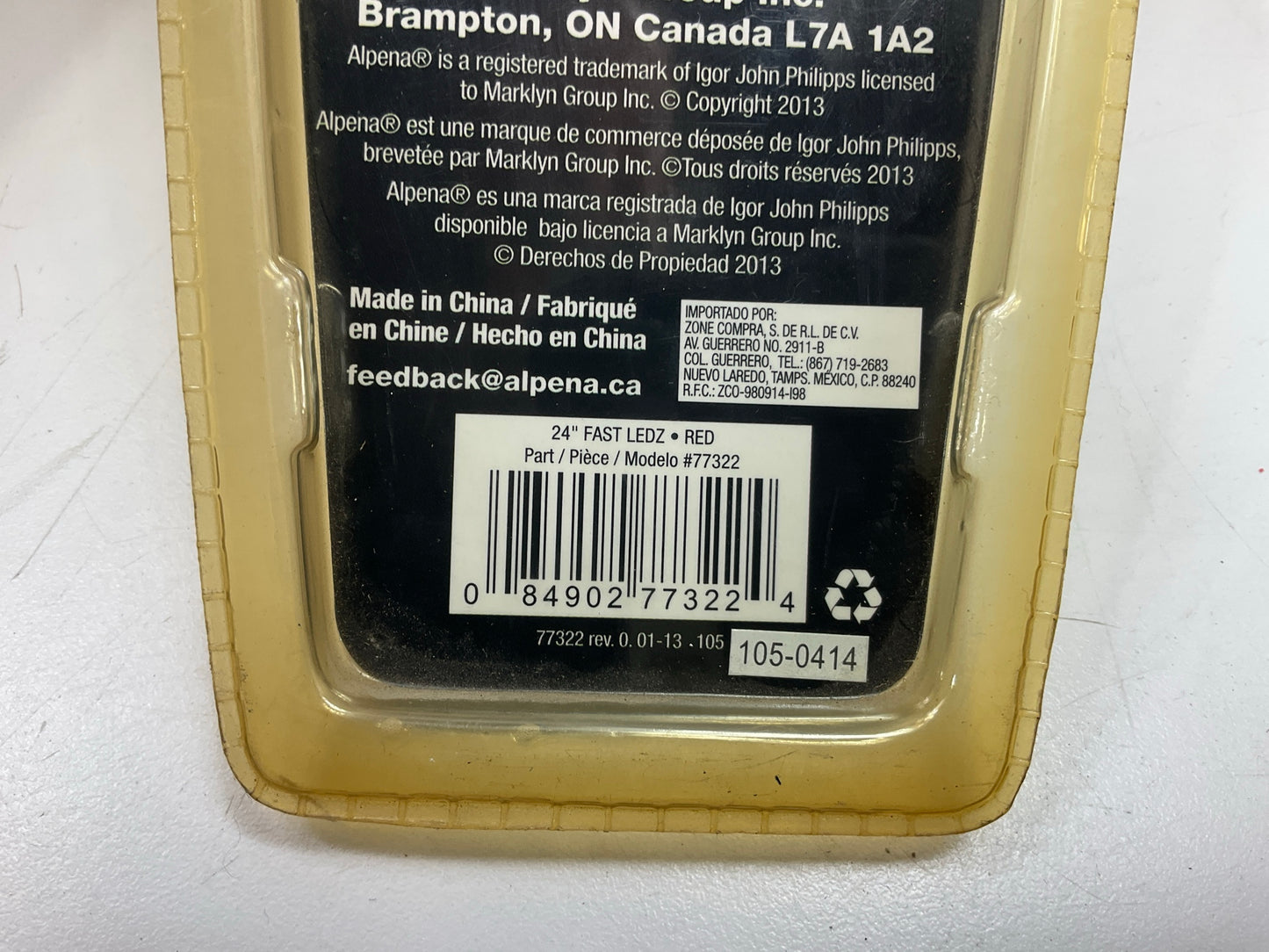 Alpena Fast LEDS Red Light 24'' Cut 2 Size 15 Flash Patterns Motorcycle Car Truck