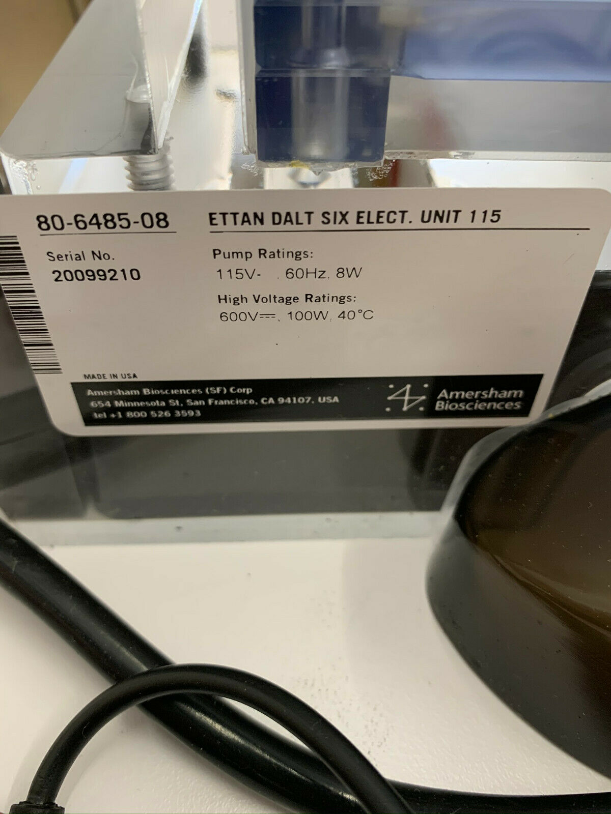 Amersham Biosciences 80-6485-08 Ettan DALTsix Electrophoresis System