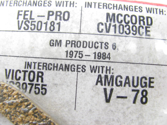 Amgauge V-78 Valve Cover Gasket CORK For 1975-1984 GM 4.1L 250 I6