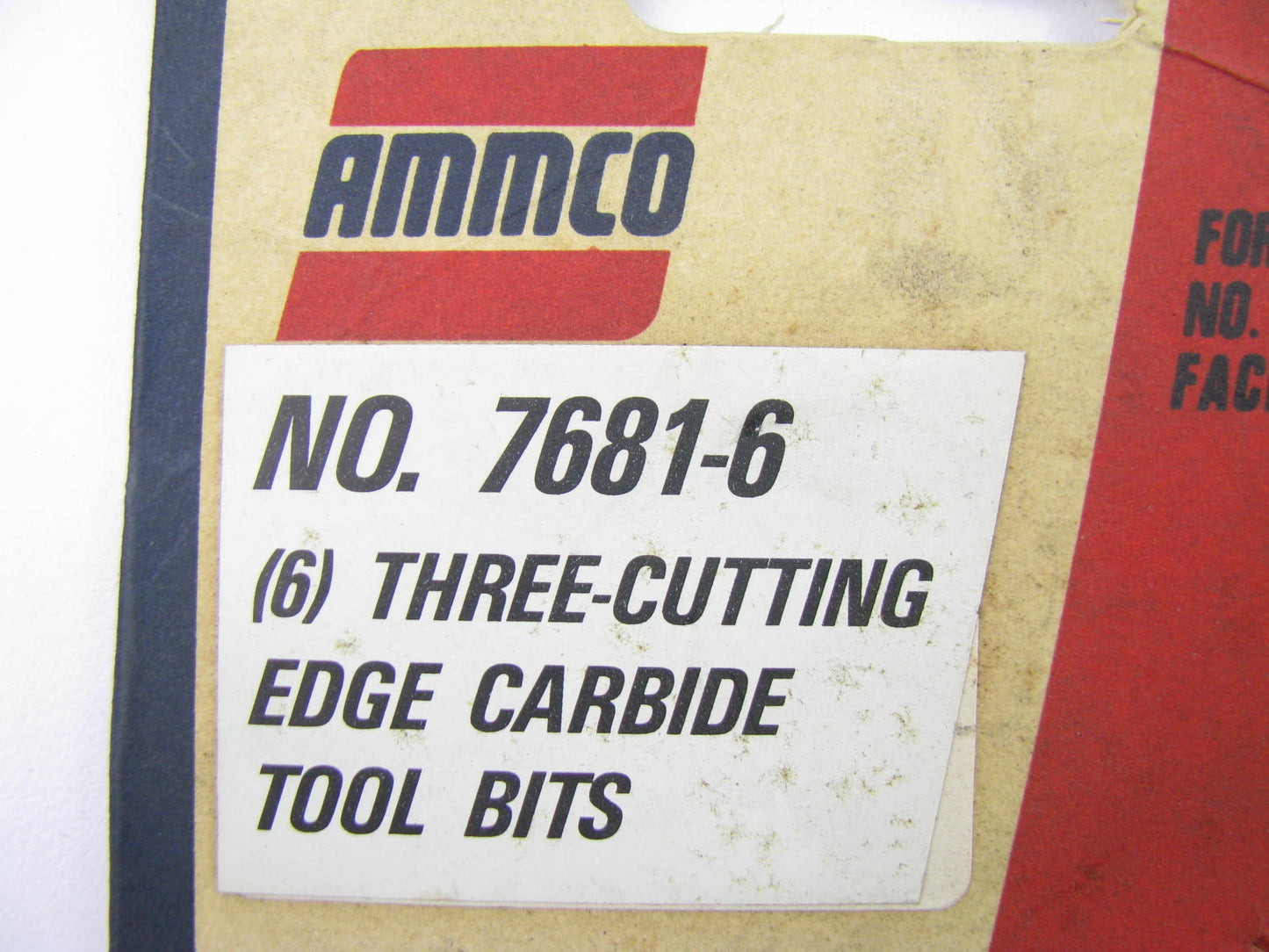 PACK OF 6 Ammco 7681-6 Three Cutting Edge Carbide Brake Lathe Bits Positive Rake